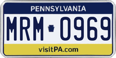 PA license plate MRM0969