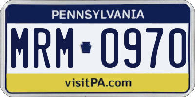 PA license plate MRM0970