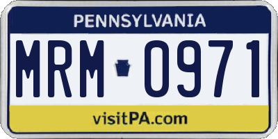 PA license plate MRM0971