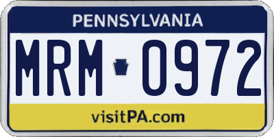 PA license plate MRM0972