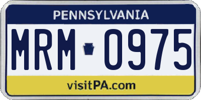 PA license plate MRM0975