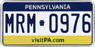 PA license plate MRM0976