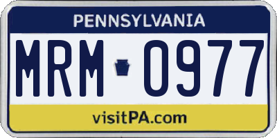 PA license plate MRM0977