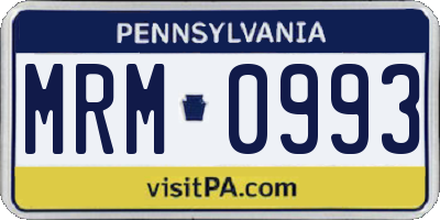 PA license plate MRM0993