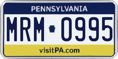 PA license plate MRM0995