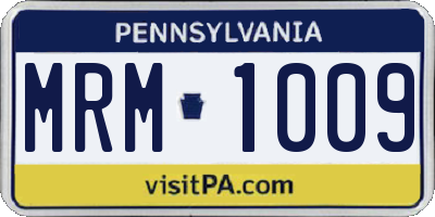 PA license plate MRM1009