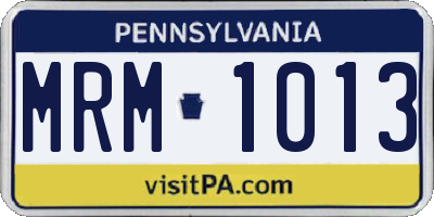 PA license plate MRM1013