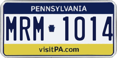 PA license plate MRM1014