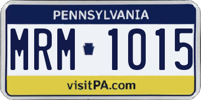 PA license plate MRM1015