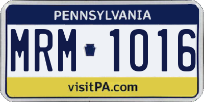 PA license plate MRM1016