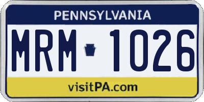 PA license plate MRM1026