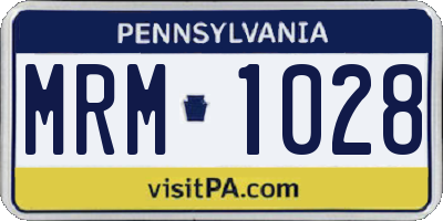 PA license plate MRM1028