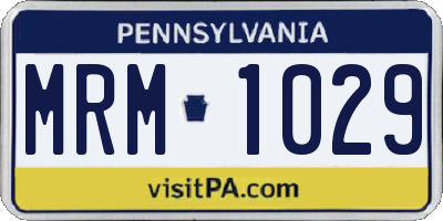 PA license plate MRM1029