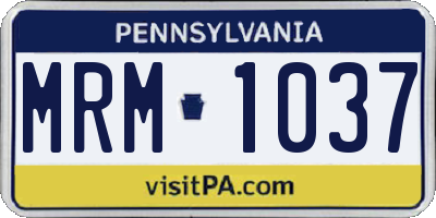 PA license plate MRM1037