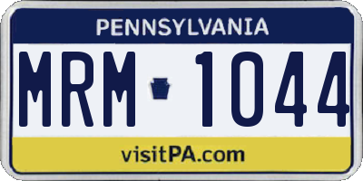 PA license plate MRM1044