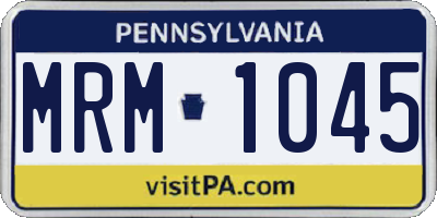PA license plate MRM1045