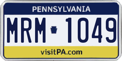 PA license plate MRM1049