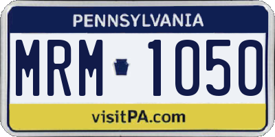 PA license plate MRM1050