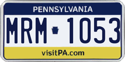 PA license plate MRM1053
