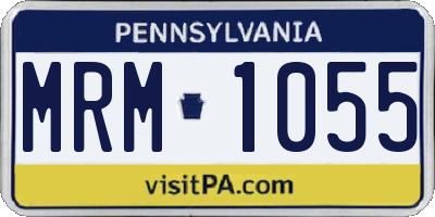 PA license plate MRM1055