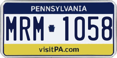 PA license plate MRM1058