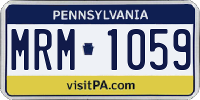 PA license plate MRM1059