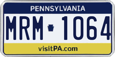 PA license plate MRM1064