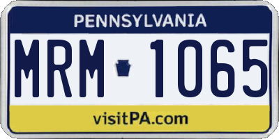 PA license plate MRM1065