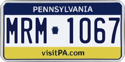 PA license plate MRM1067
