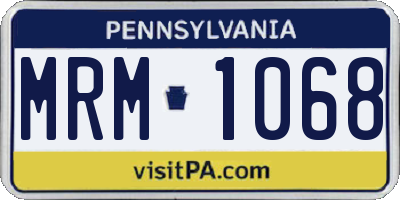 PA license plate MRM1068