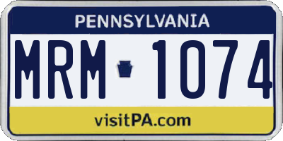 PA license plate MRM1074