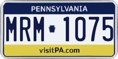 PA license plate MRM1075