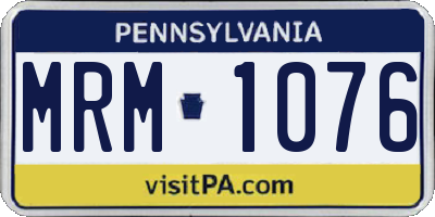 PA license plate MRM1076