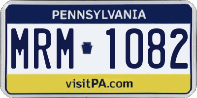 PA license plate MRM1082