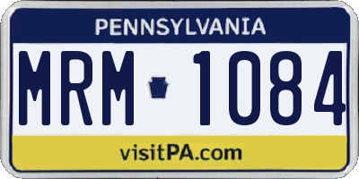 PA license plate MRM1084