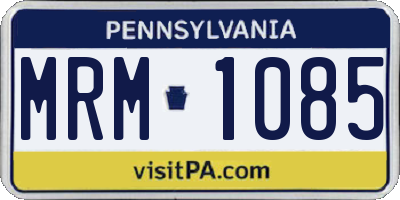 PA license plate MRM1085