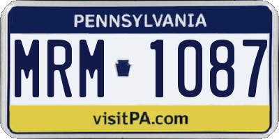 PA license plate MRM1087