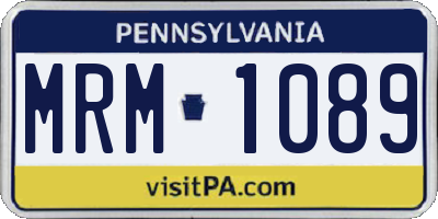 PA license plate MRM1089