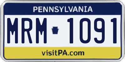 PA license plate MRM1091