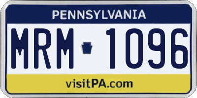 PA license plate MRM1096
