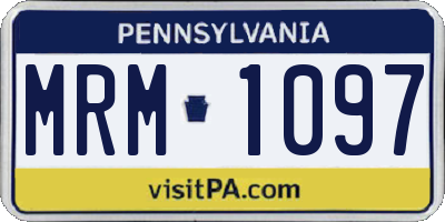 PA license plate MRM1097