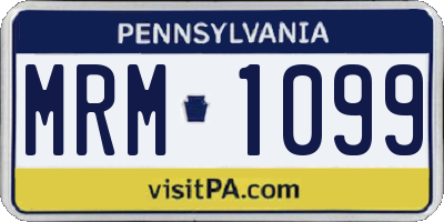 PA license plate MRM1099
