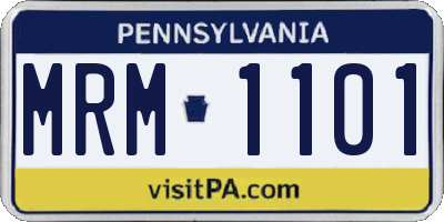 PA license plate MRM1101