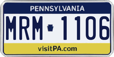 PA license plate MRM1106