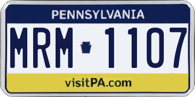 PA license plate MRM1107