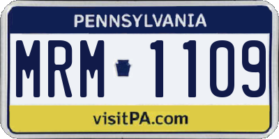 PA license plate MRM1109