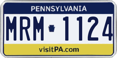 PA license plate MRM1124