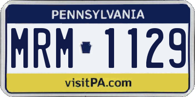 PA license plate MRM1129