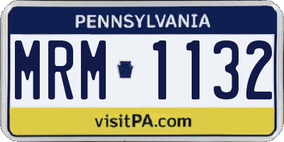 PA license plate MRM1132