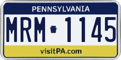 PA license plate MRM1145